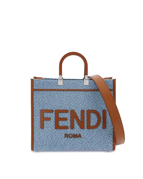 fendi bag denim|fendi denim tote bag.